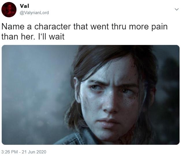 Name a character that went thru more pain than her. I'll wait  meme template