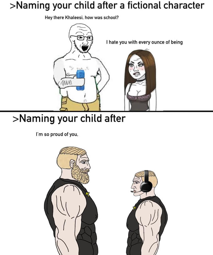 Naming your child after  meme template