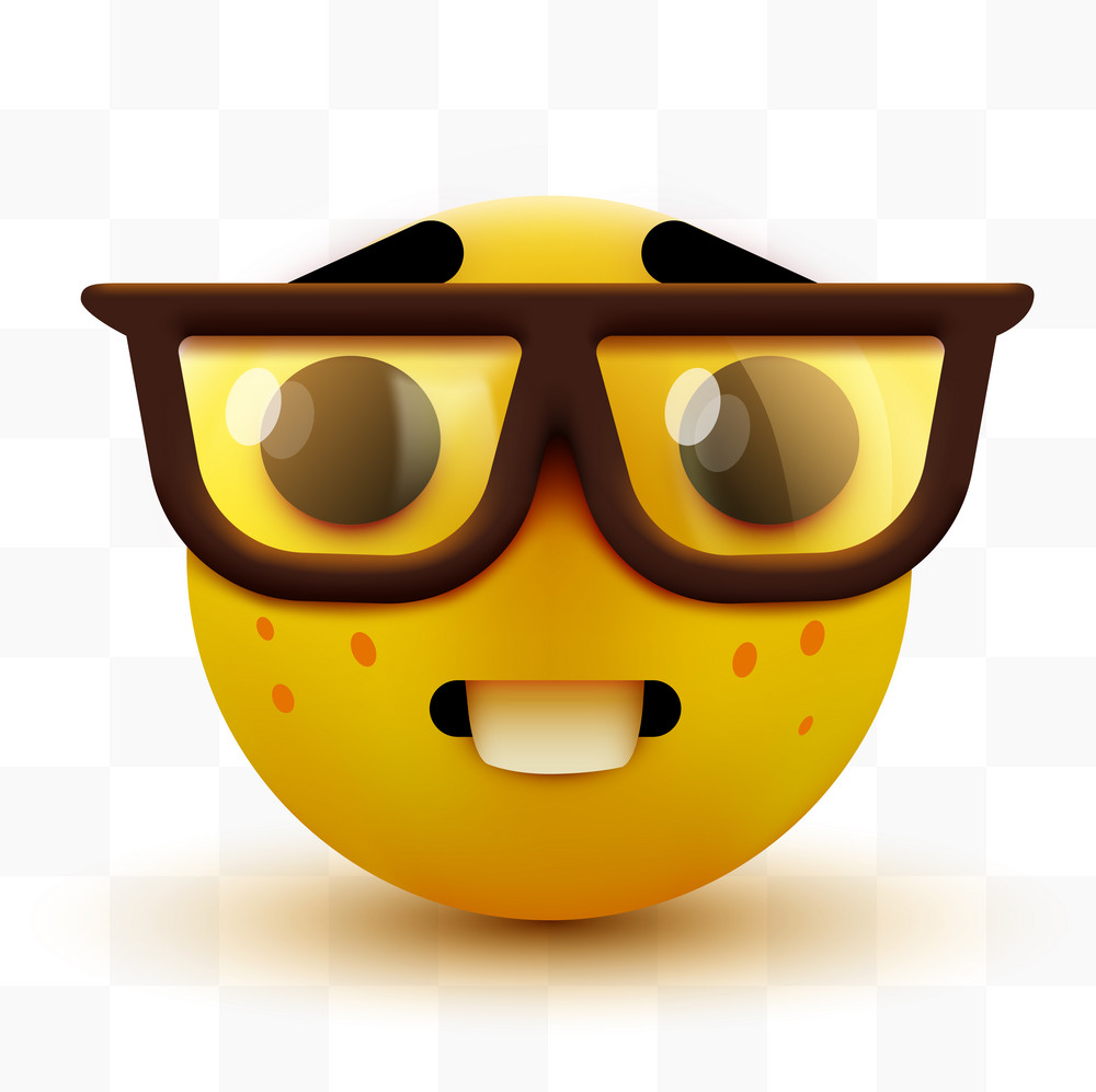 Nerd emoji meme template