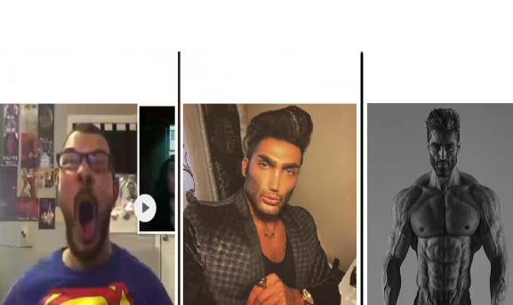 Nerd vs Chad vs Giga Chad  meme template