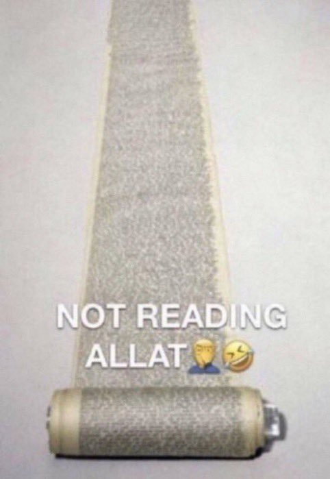 Not Reading Allat meme template