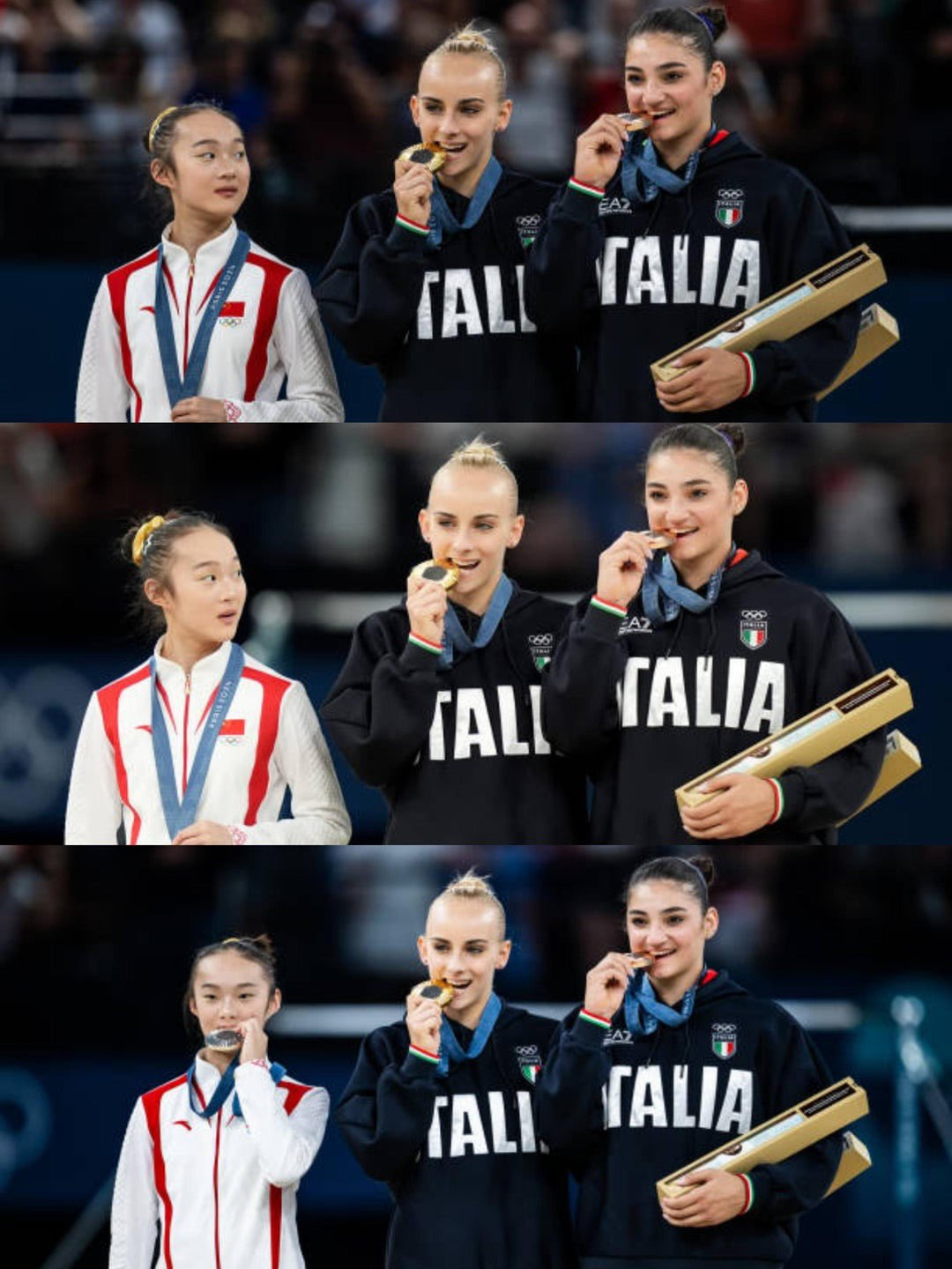 Olympics Biting medal meme template