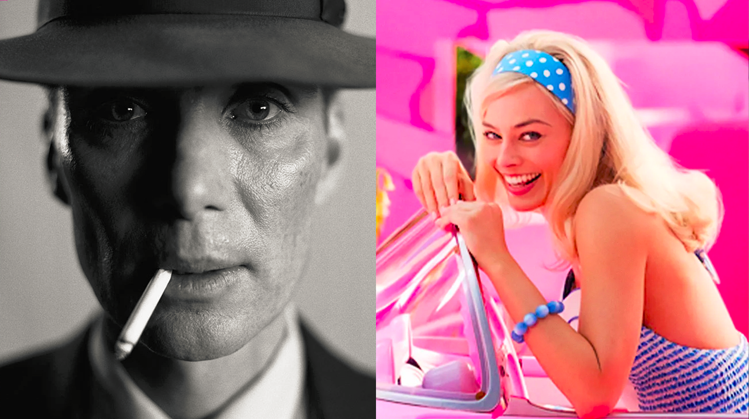 Oppenheimer vs. Barbie meme template