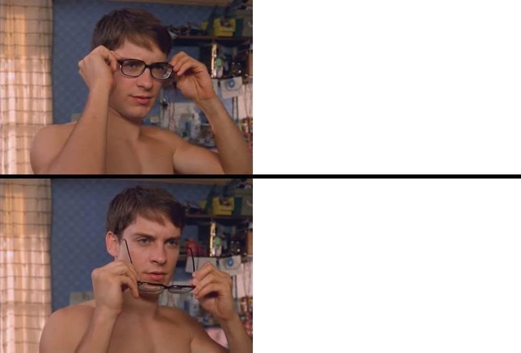 Peter Parker Glasses (fixed)  meme template