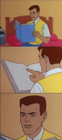 Peter parker reading a book  meme template