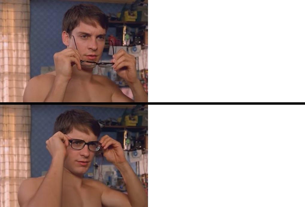 Peter Parker Wearing Glasses  meme template