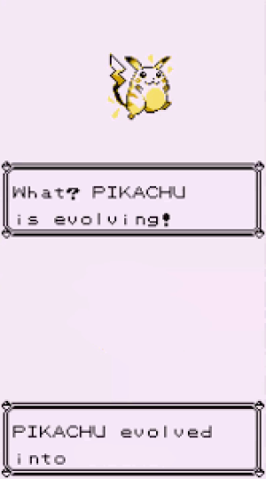 Pikachu is evolving  meme template