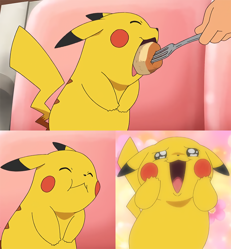 pikachu loves food  meme template