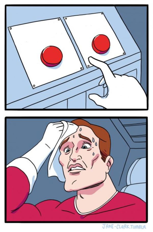 Press button hard choice  meme template