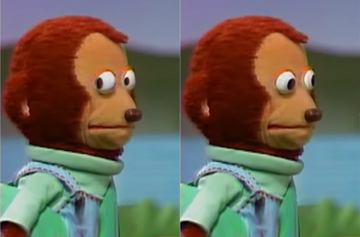 puppet Monkey looking away meme template
