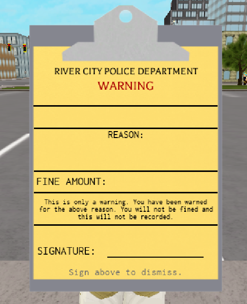 RCPD Warning Ticket  meme template