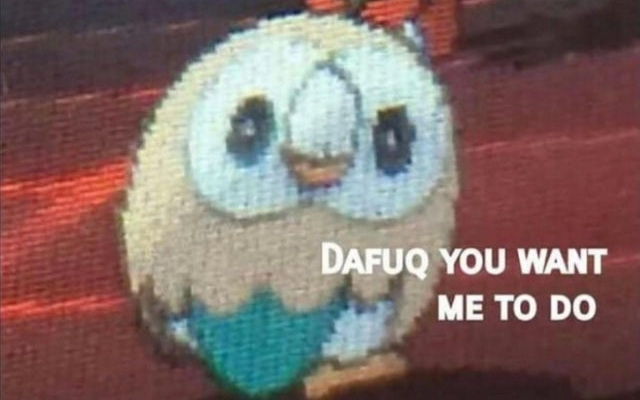 Rowlet looking back  meme template