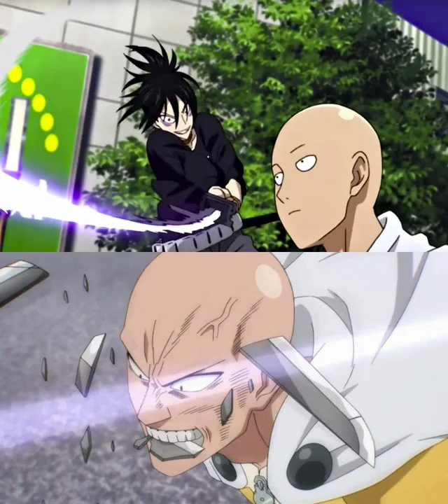 Saitama bites sword and breaks it  meme template