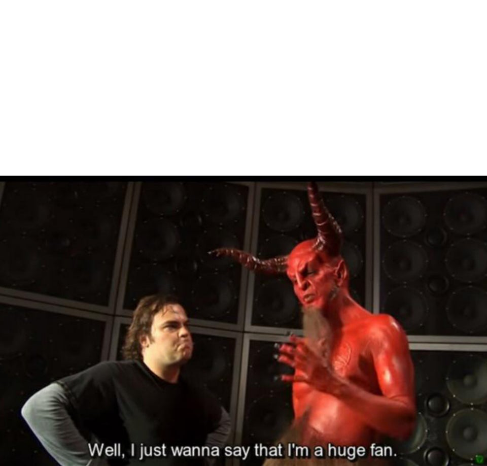 Satan Huge Fan  meme template