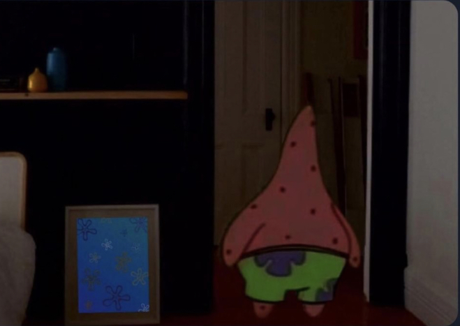 Scared patrick  meme template