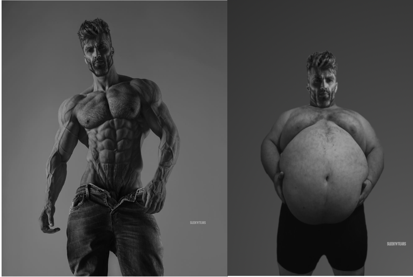 Self Image vs Reality GigaChad  meme template