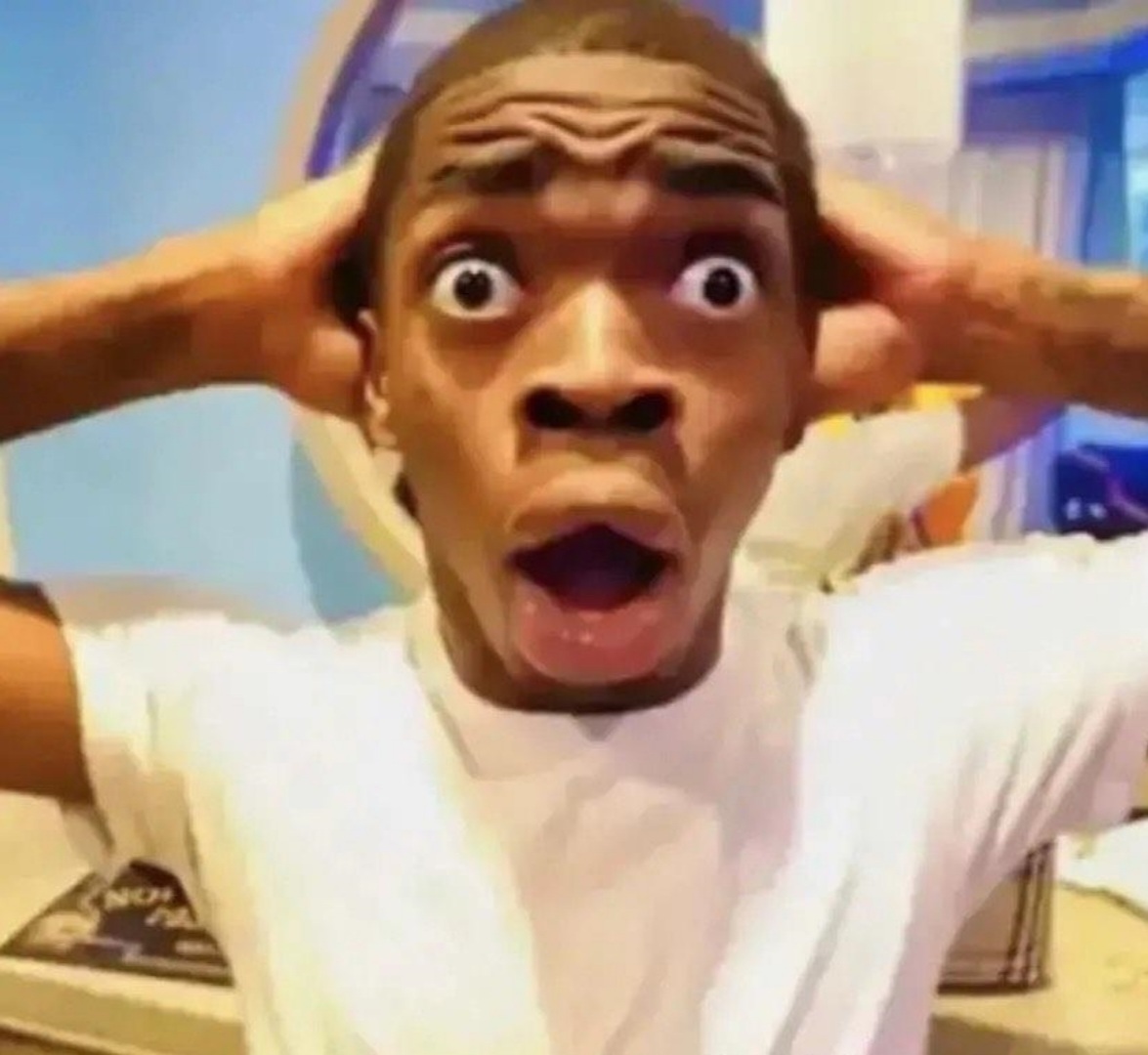 Shocked black guy grabbing head  meme template