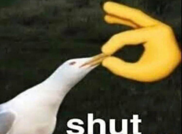 SHUT  meme template