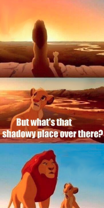 Simba Shadowy Place meme template