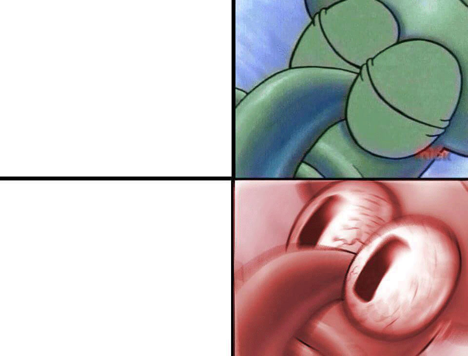 sleeping Squidward meme template