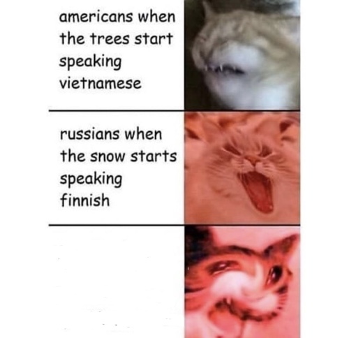 Snow speaking Finnish  meme template