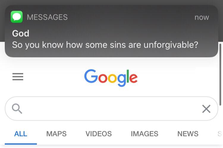 So you know how some sins are unforgivable?  meme template