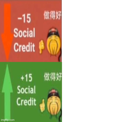 Social Credit  meme template