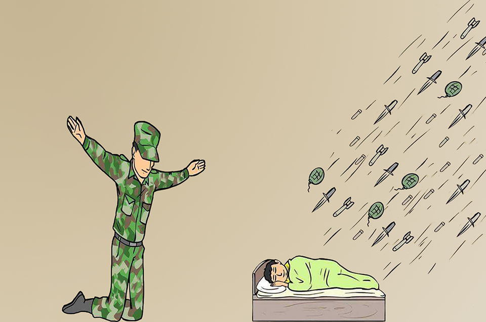 Soldier not protecting child  meme template