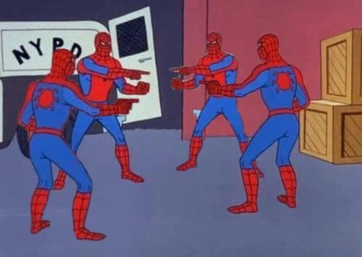 Spider-man Quadruple  meme template