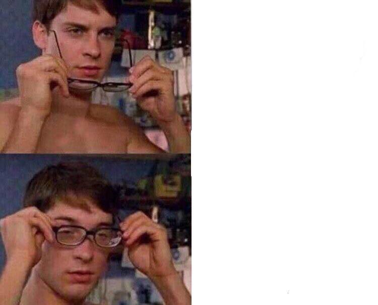 Spiderman Glasses meme template