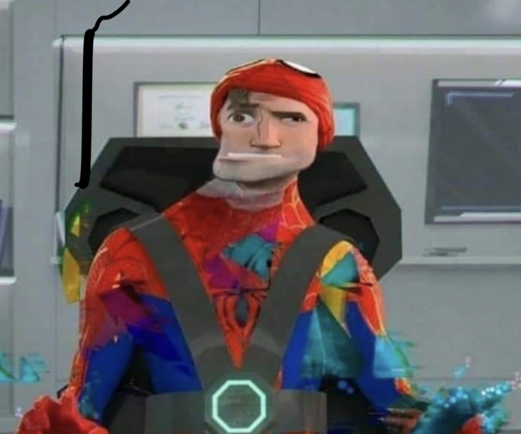 Spiderman Spider Verse Glitchy Peter  meme template