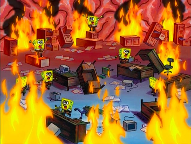 Spongebob Brain Chaos  meme template