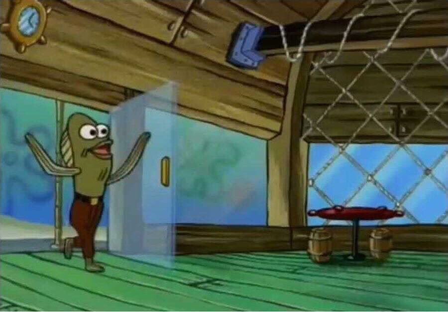 Spongebob Enter Krusty Krab  meme template