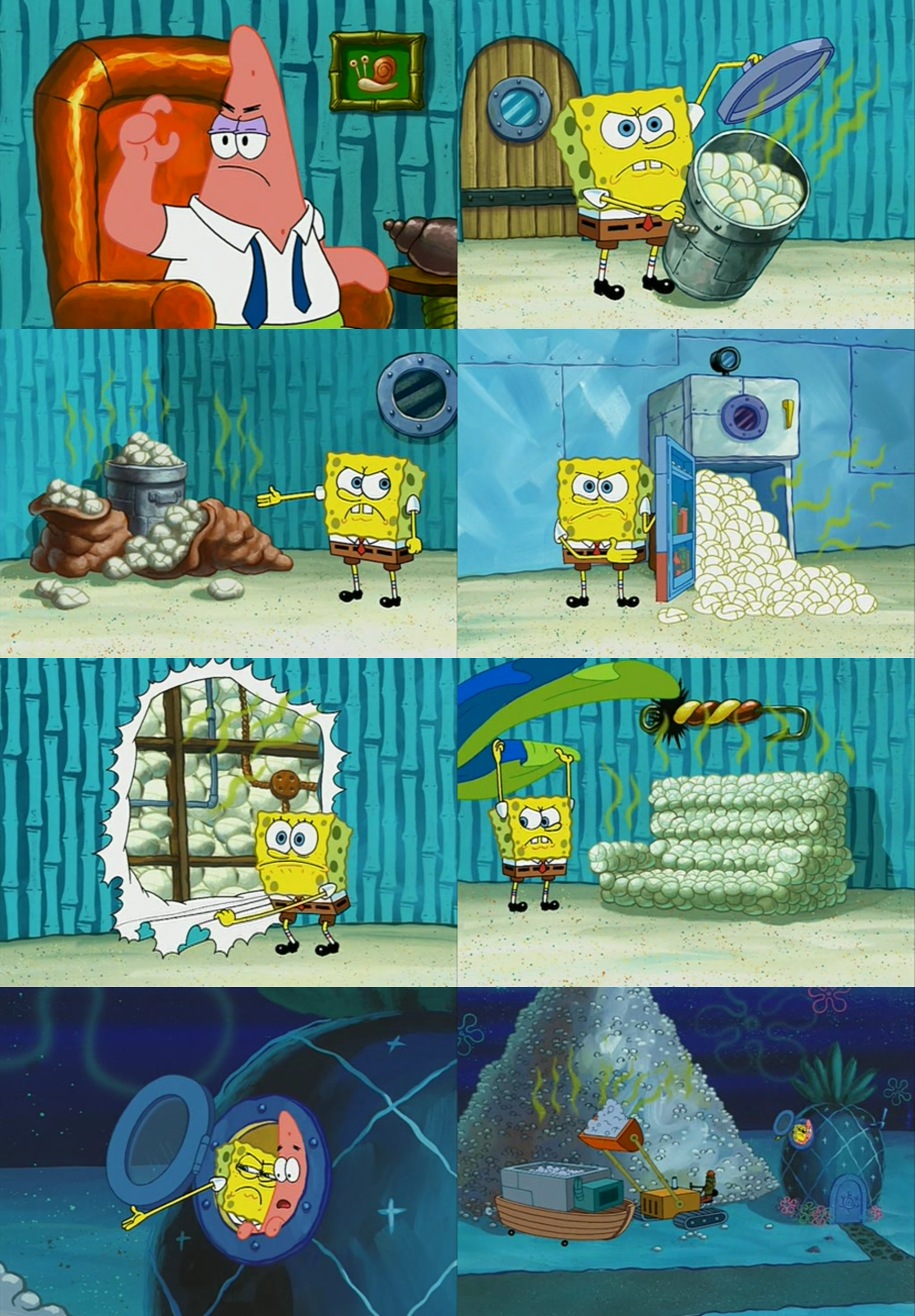 spongebob pointing out obvious to patrick  meme template