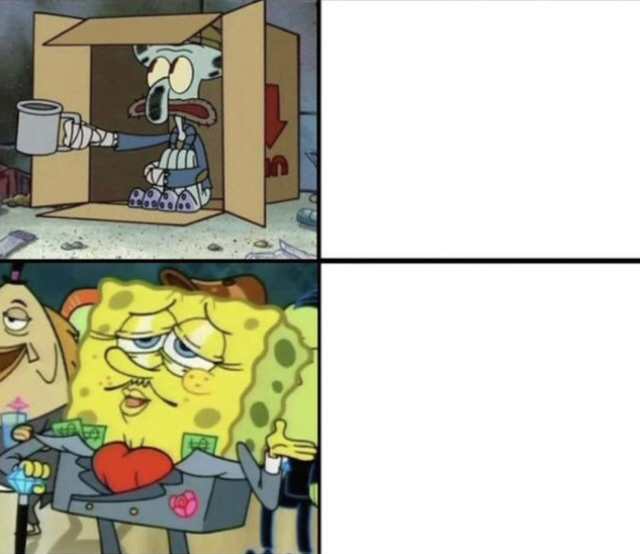 Spongebob Rich and Poor  meme template