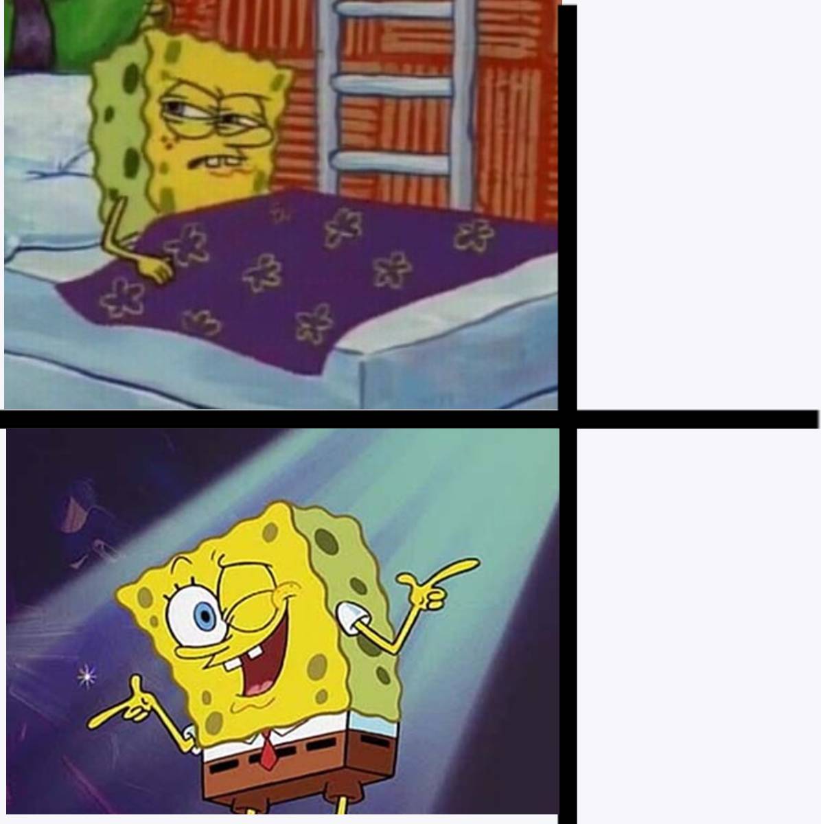 Spongebob yes no  meme template