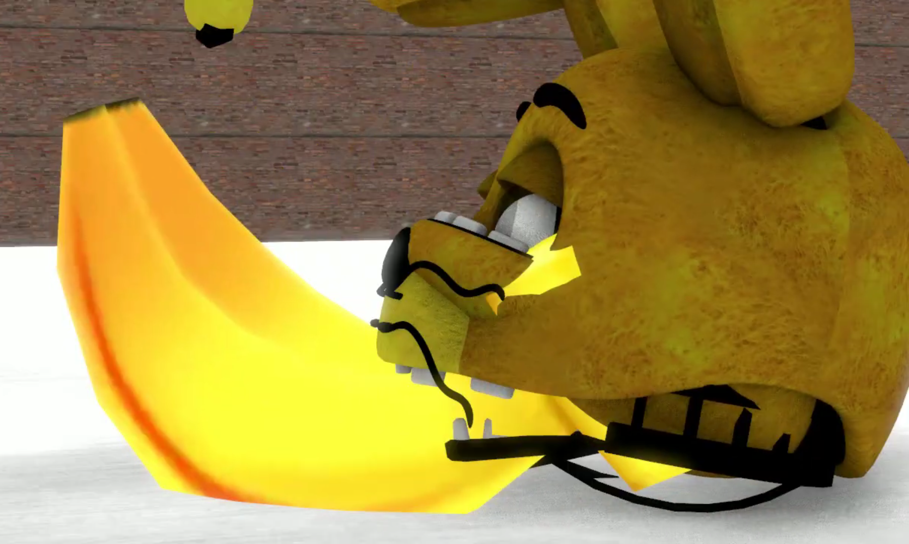 Spring bonnie eats Banana.  meme template