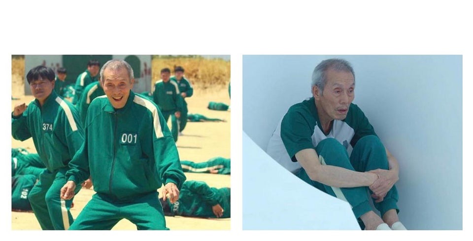 Squid game then and now  meme template