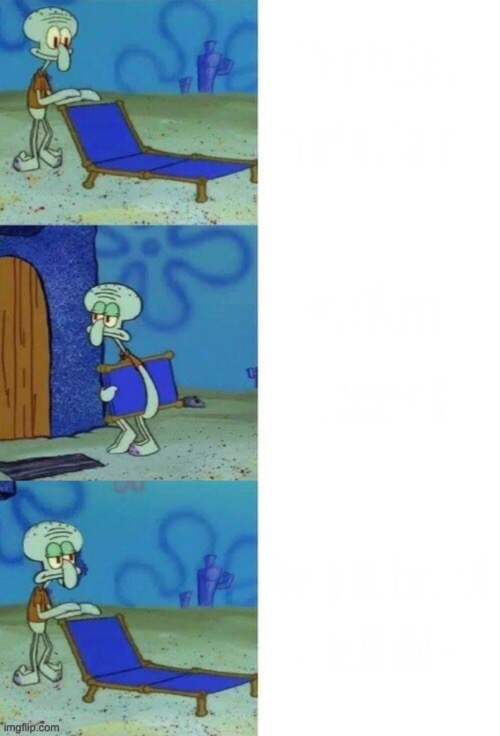 Squidward Chair 3 Panel  meme template
