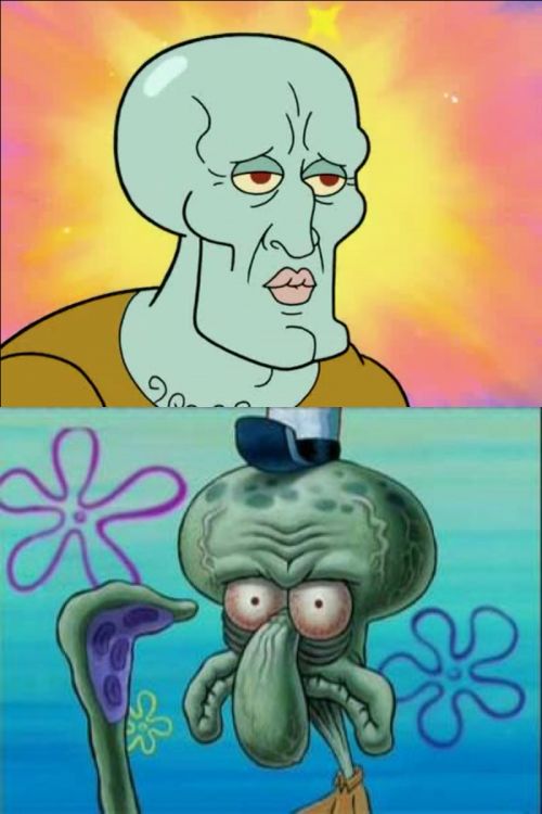 Squidward meme template