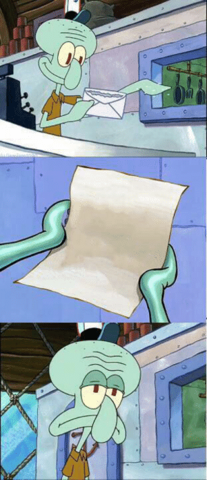 Squidward Reading Letter  meme template