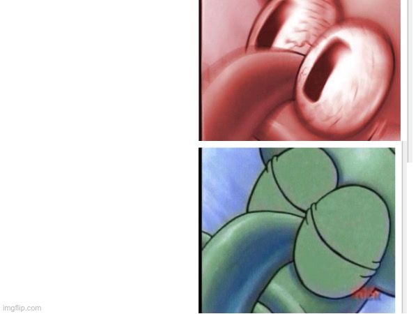 Squidward sleeping reverse  meme template