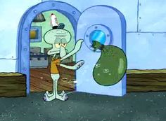 Squidward throwing out trash  meme template
