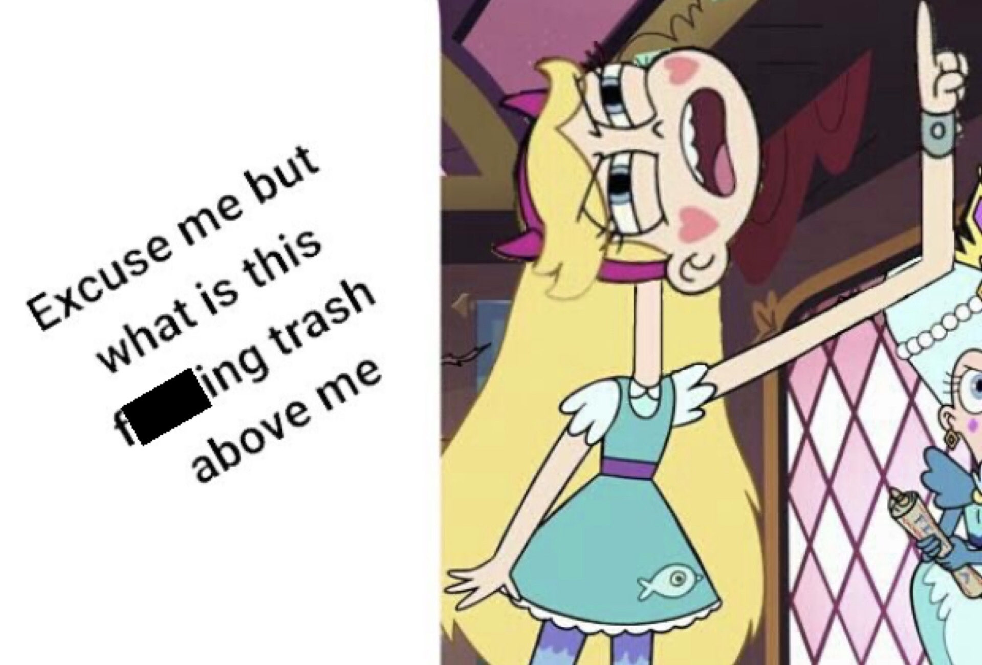 Star Butterfly Excuse me but what is this F**king trash above me  meme template