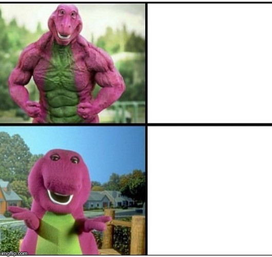 Strong Barney  meme template