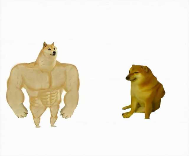 Strong dog vs weak dog meme template