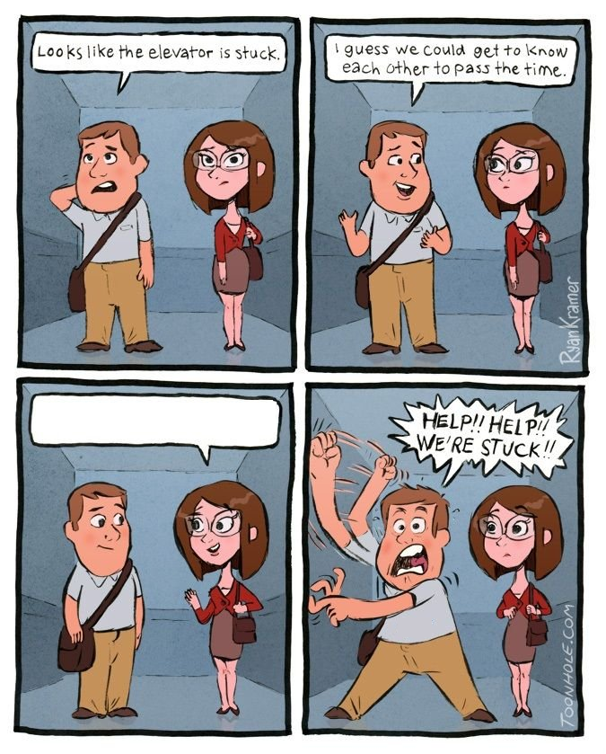 Stuck In The Elevator  meme template
