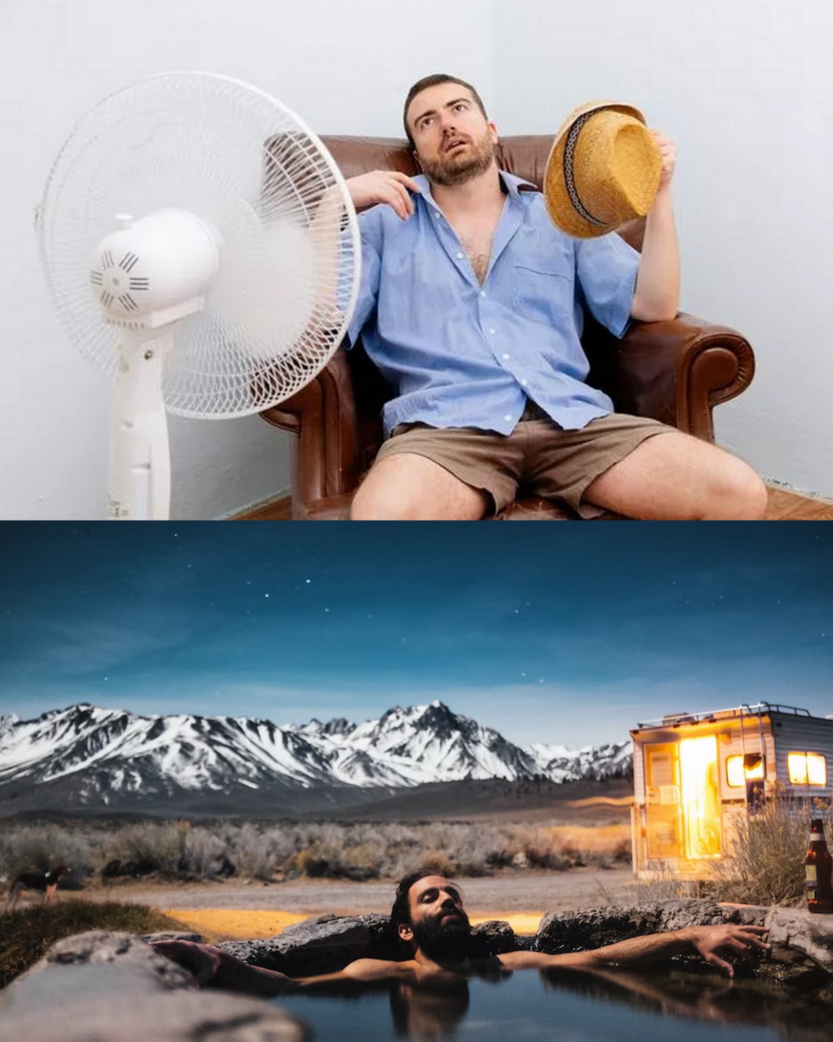 Summer Heat Wave Before/After meme template