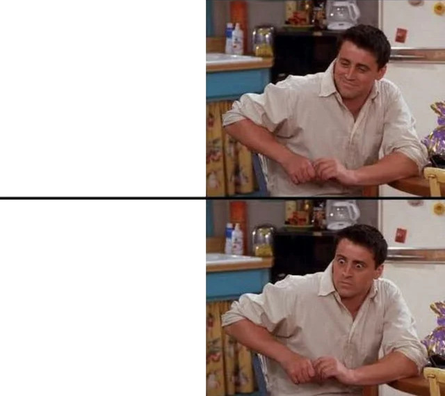 Surprised Joey meme template