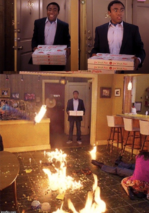 Surprised Pizza Delivery  meme template